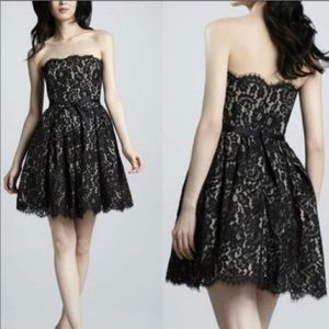 Robert Rodriguez Dress Size 2 Neiman Marcus Black Lace Mini Strapless